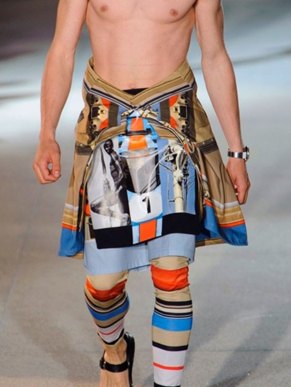 Givenchy Multicolor Geometric Drawstring Shorts Kilt - Picture 13 of 14